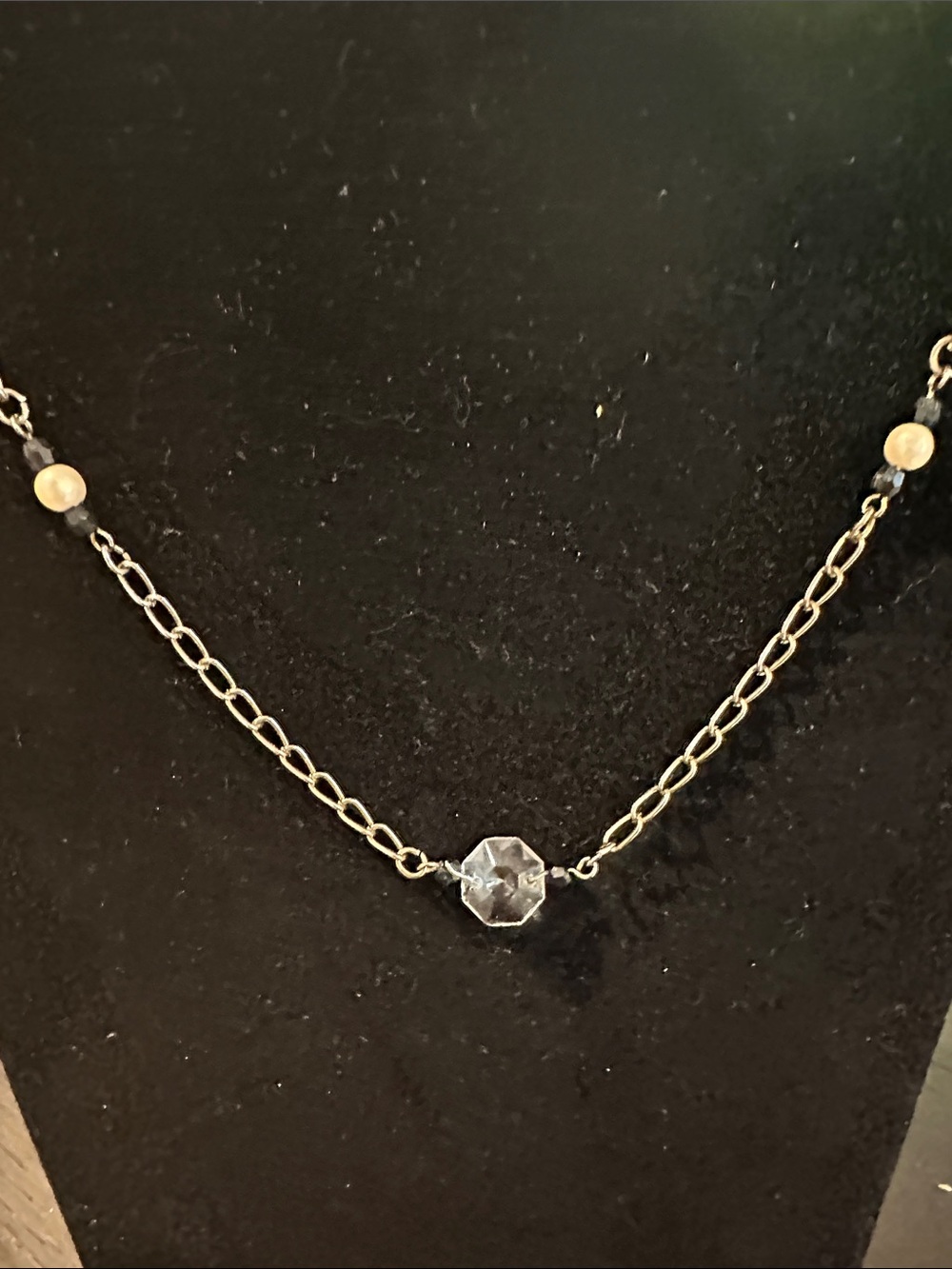 Delicate Clear Crystal Pendant Chain Necklace - Women Jewelry